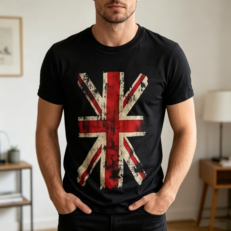 Summer Clothing Uk - Union Jack Grafisch T-shirt Vintage Britse