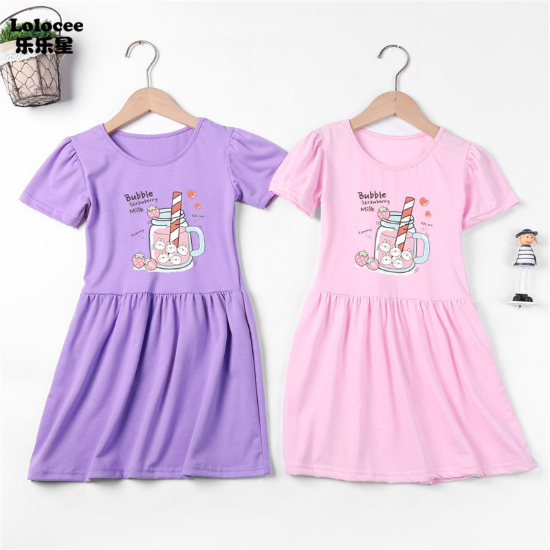 Summer Clothing Teen Girls - 3-14y Tieners Meisjes Aardbei Sap Jurken