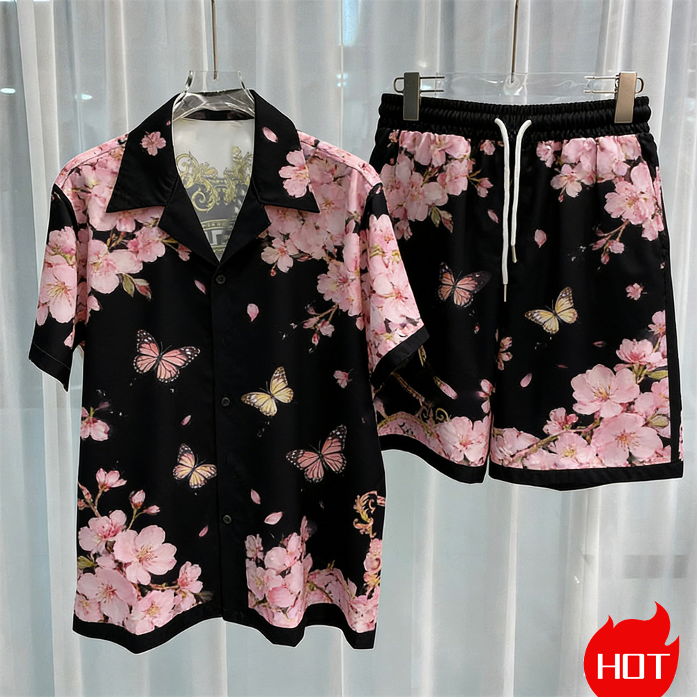 Summer Clothing Essentials - Digitaal geprinte heren set mode tweedelig