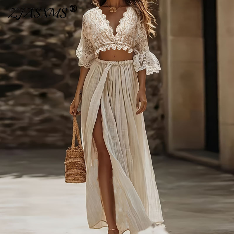 Summer Clothing Vacation - Bohemian dameskledingset van twee delen, sexy