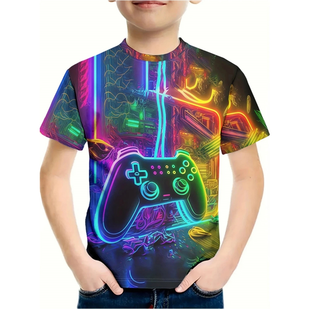 Summer Clothing Drawing For Kids - T-shirt voor een jongen 3D-print Gamepad