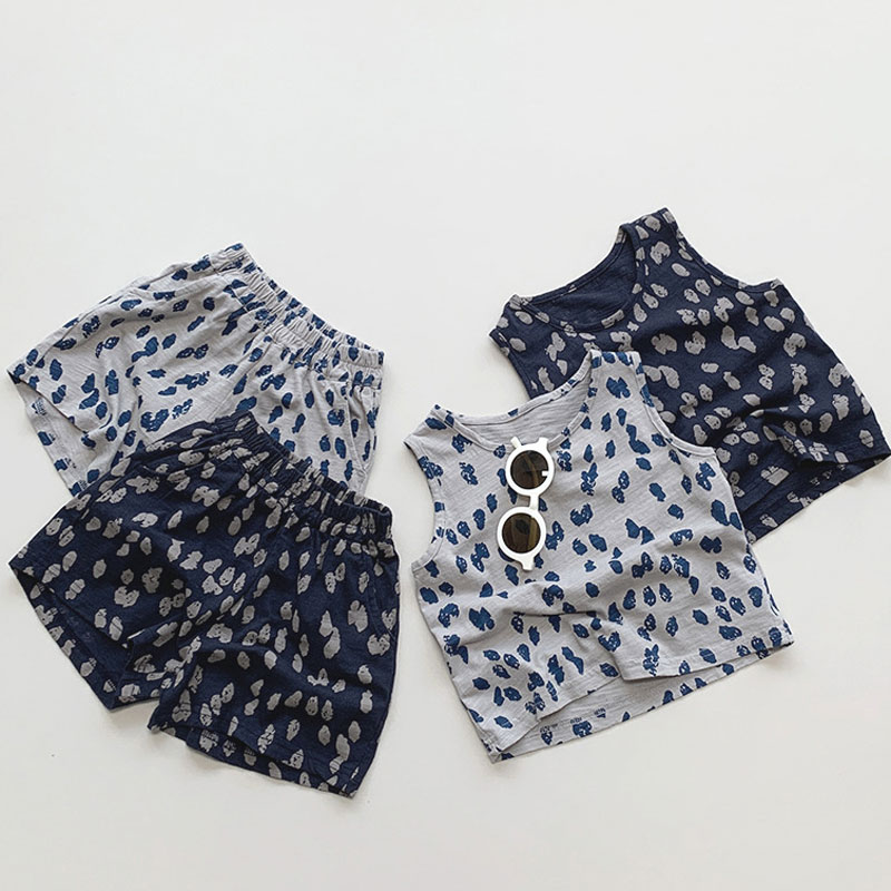 Summer Clothing Drawing For Kids - Zomer Kinderkleding Sets Mouwloze T-shirts +