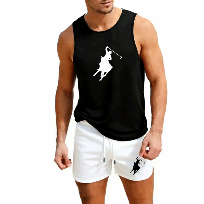 Summer Clothing Sets - Europese Heren Zomer Vest en Shorts