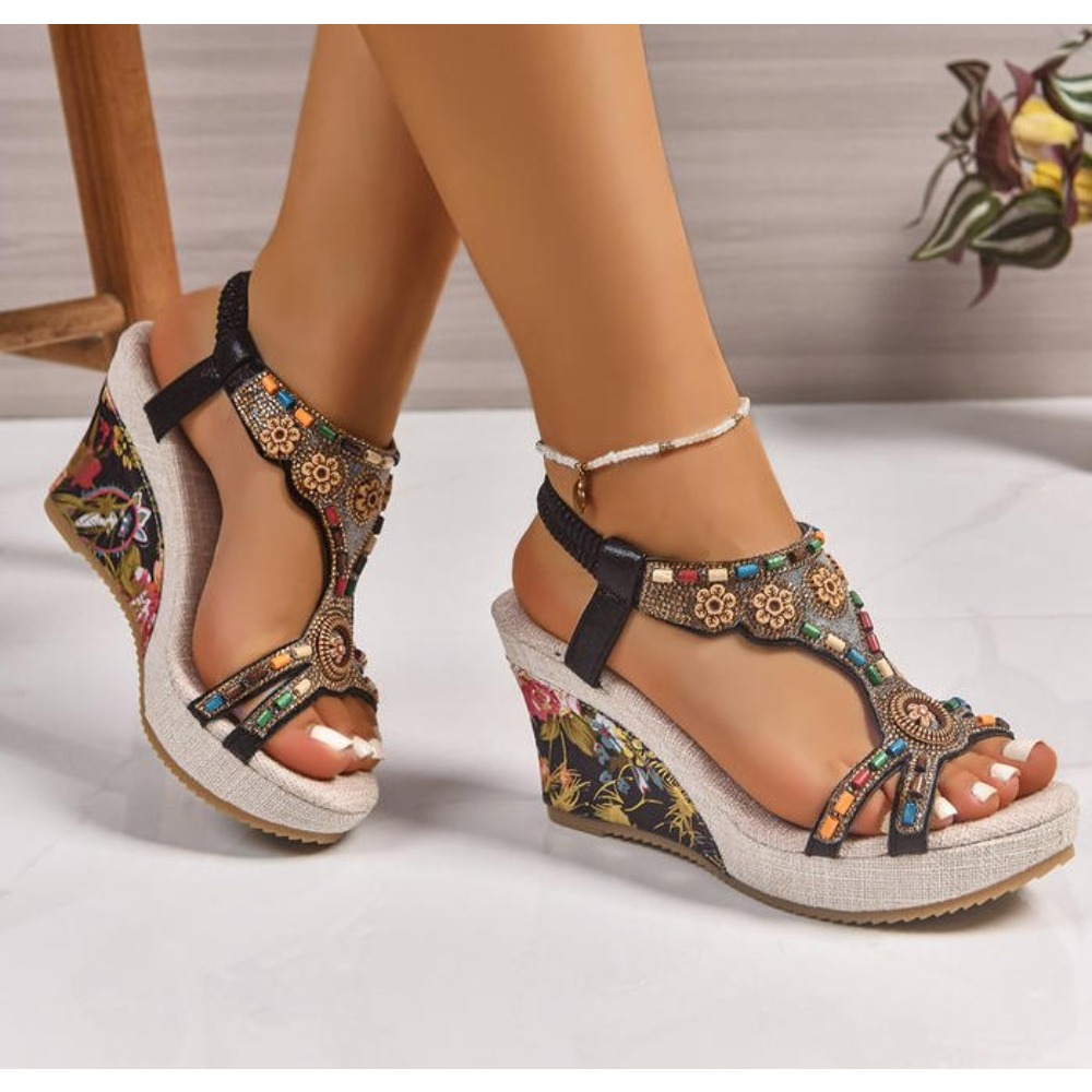 Summer Holiday Clothing Women - Dames lederen zomermode wedge sandalen grote