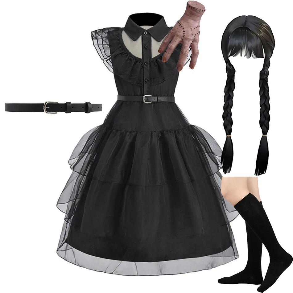 Summer Clothing Layering - Meisjeskostuum Kinderen Cosplay Zwarte Heks Prinses