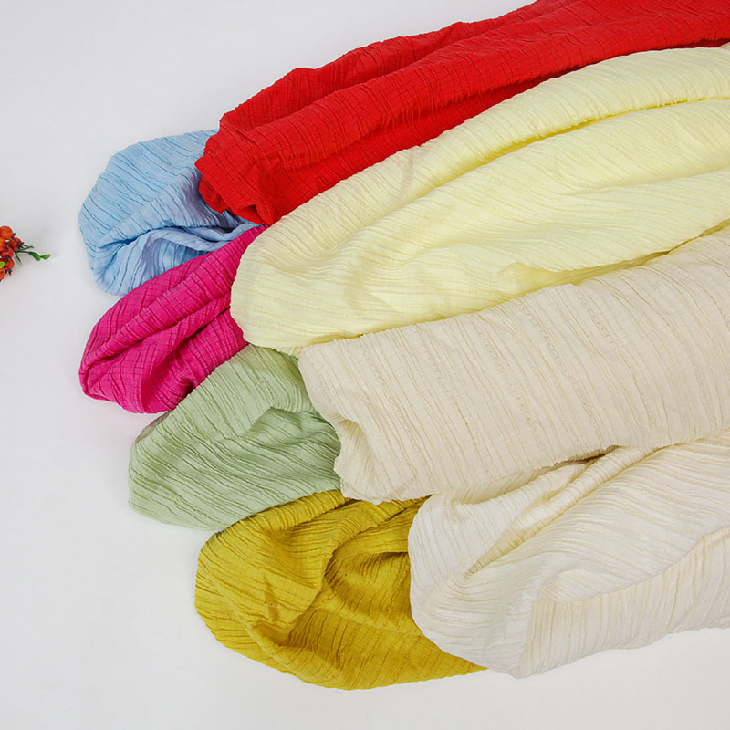 Soft Summer Yellow Clothing - Effen chiffon geplooide stof per meter