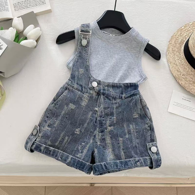 Summer Clothing Drawing For Kids - Kinderkleding Sets Gebreide Tank Top T-shirt