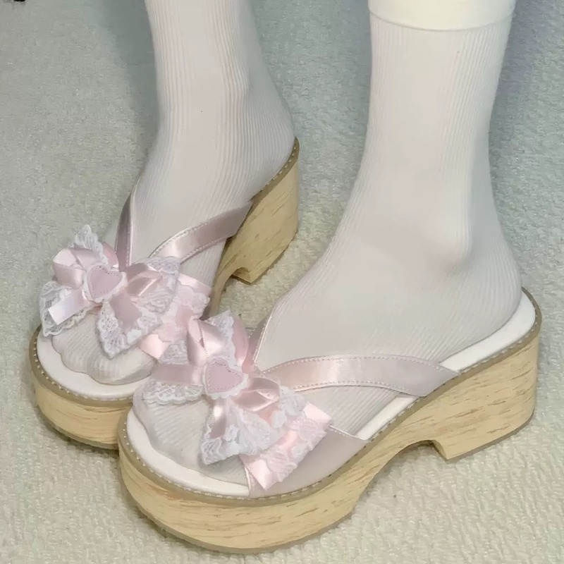 Summer Holiday Clothing Women - Sweet Bow Wood Grain Dikke Bodem