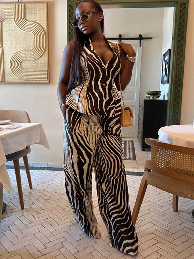 Summer Clothing Outfit Ideas - Vrouwelijke kledingsets Tweedelige elegante bijpassende vestoutfit