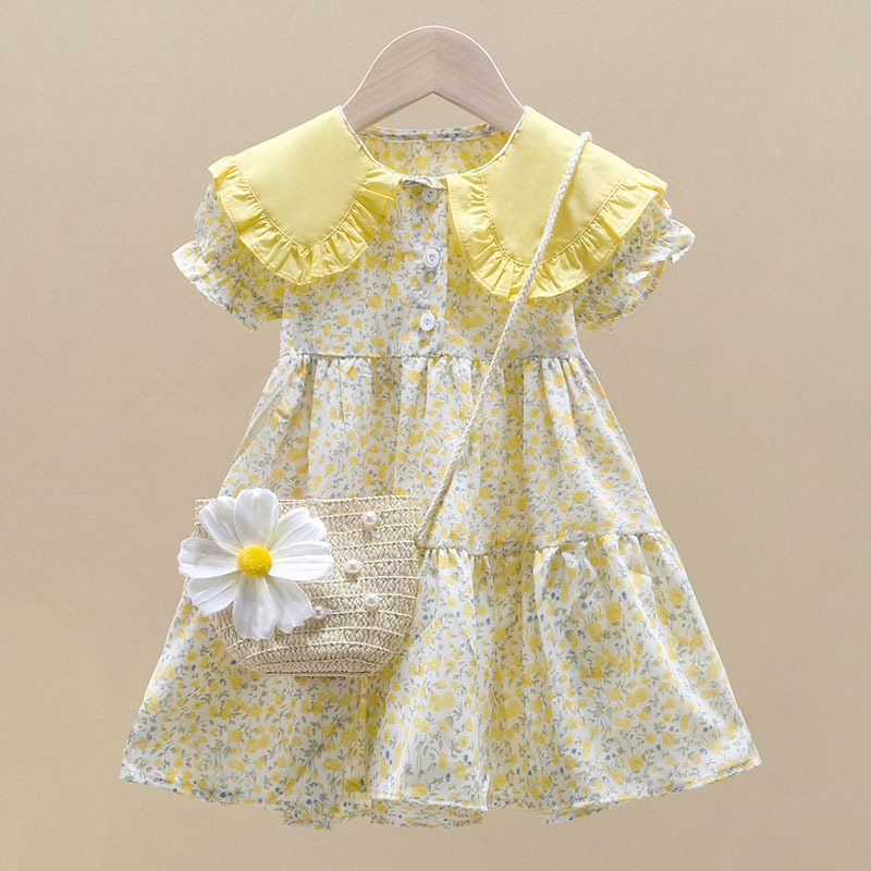 Summer Clothing Teen Girls - 2 Stuks Zomer Geel Bloemen Kind