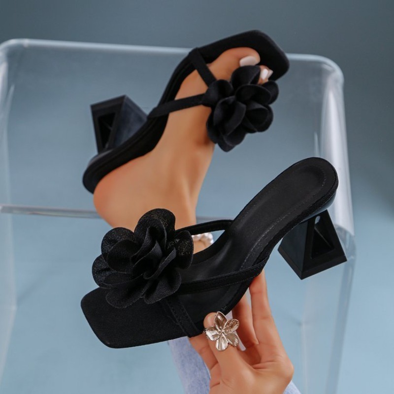 Summer Holiday Clothing Women - Womens 3D Bloem Decor Sandalen Driehoekige