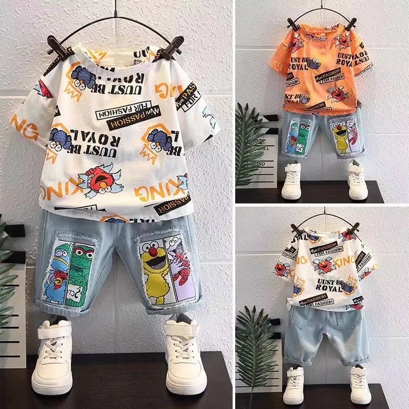 Schattig cartoonprint korte mo - Summer Clothing Drawing For Kids recensie en prijs
