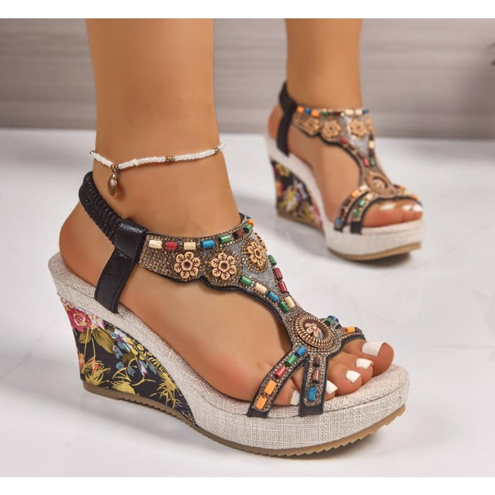 Dames lederen zomermode wedge  - Summer Holiday Clothing Women recensie en prijs