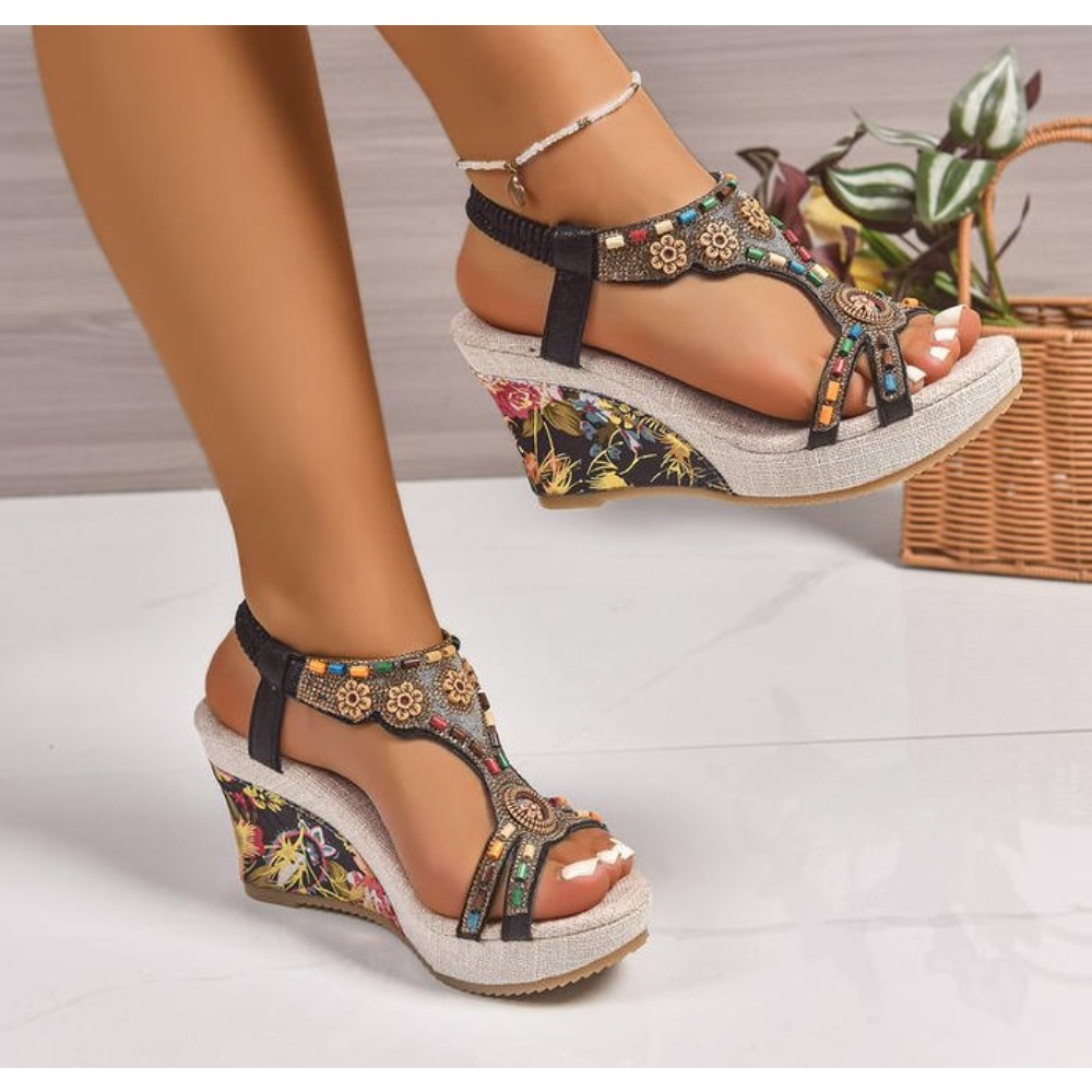 Dames lederen zomermode wedge  - Summer Holiday Clothing Women recensie en prijs