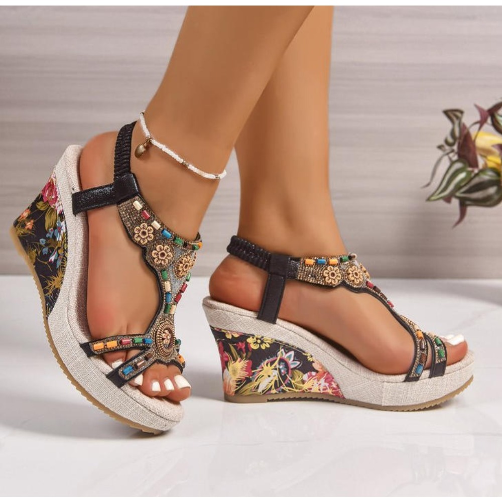 Dames lederen zomermode wedge  - Summer Holiday Clothing Women recensie en prijs