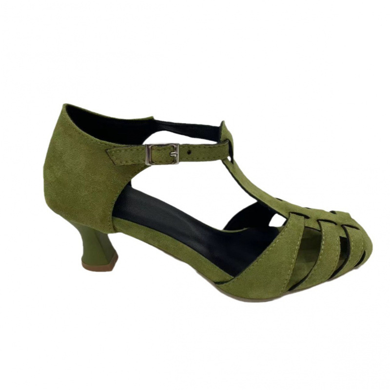 Dames Groene Suède Kitten Heel - Summer Holiday Clothing Women recensie en prijs