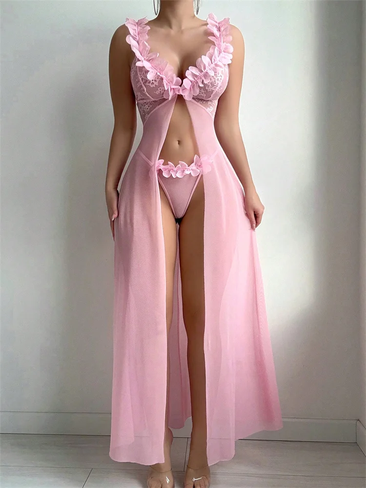 Roze bloemenkant doorzichtige  - Summer Holiday Clothing Women recensie en prijs