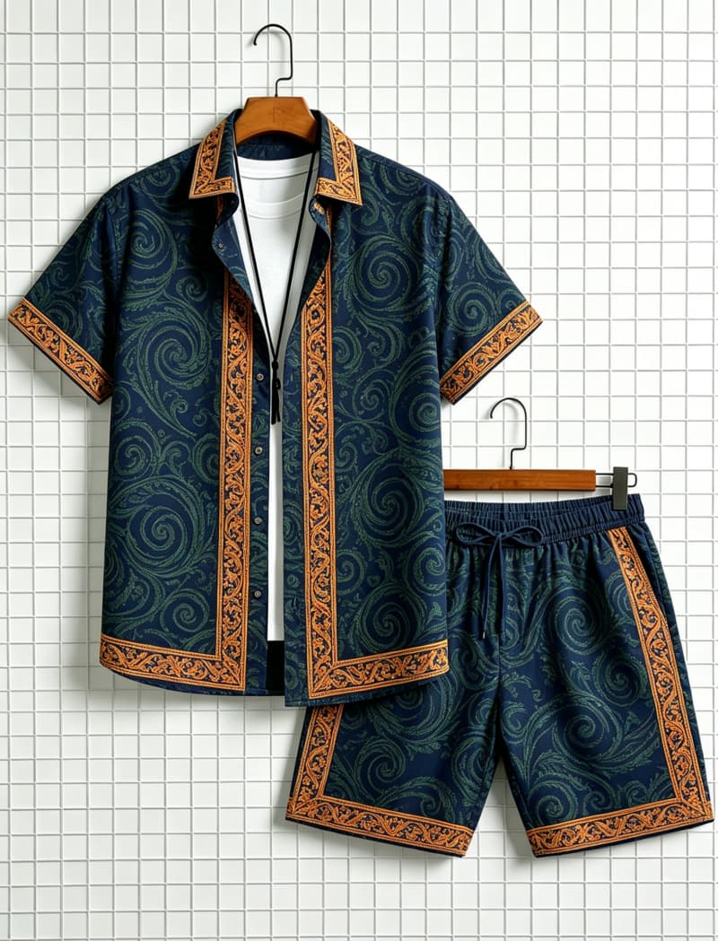 Herenset met etnische print, k - Summer Clothing Essentials recensie en prijs