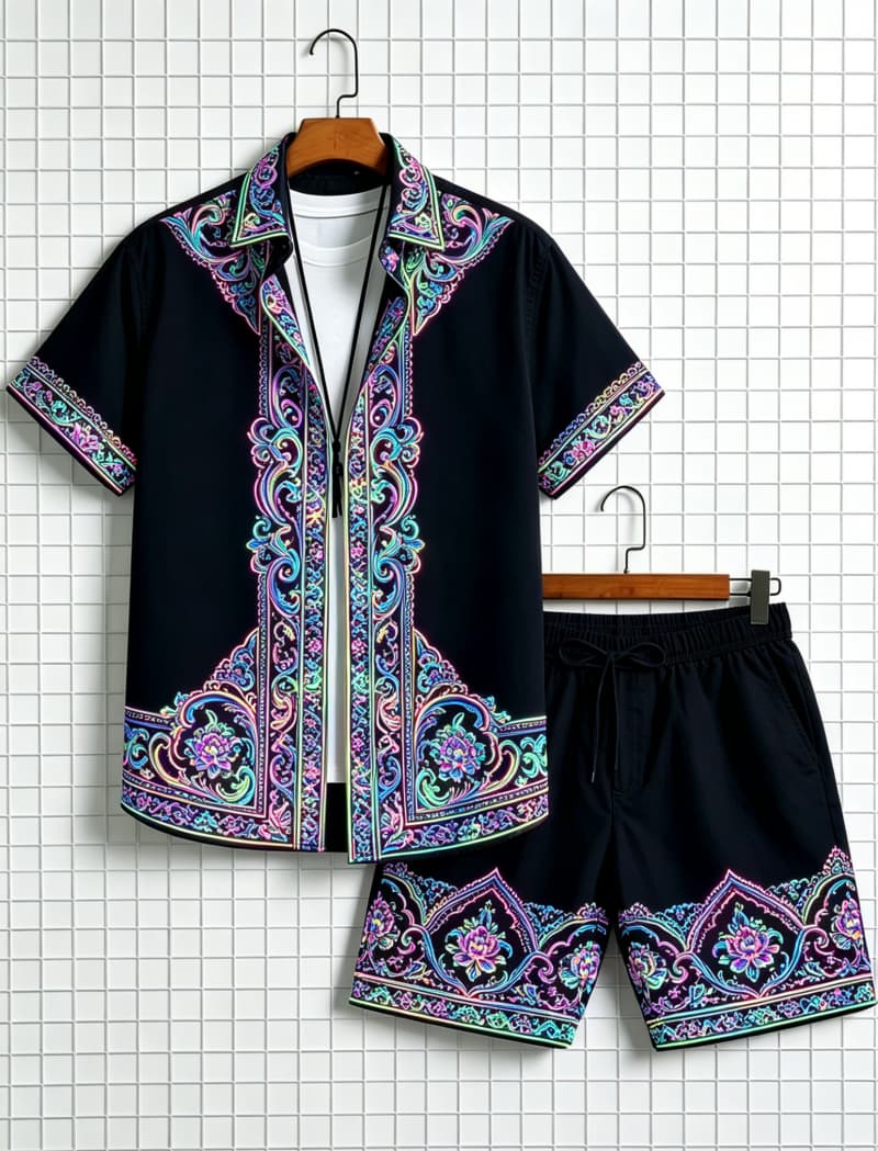 Herenset met etnische print, k - Summer Clothing Essentials recensie en prijs