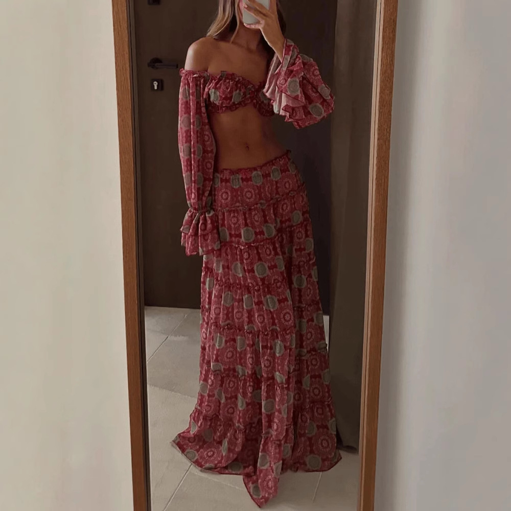 Vintage print rok tweedelig se - Summer Clothing Vacation recensie en prijs