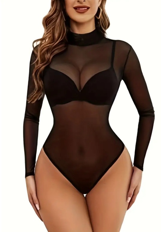 Hoge elastische turtleneck bod - Swim Cover Up Mesh recensie en prijs