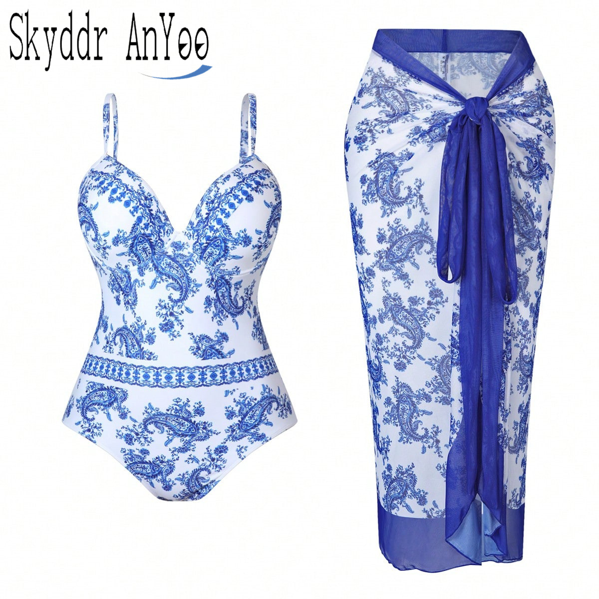 Zomer Plus Size Vintage Print  - Swim Cover Up Mesh recensie en prijs