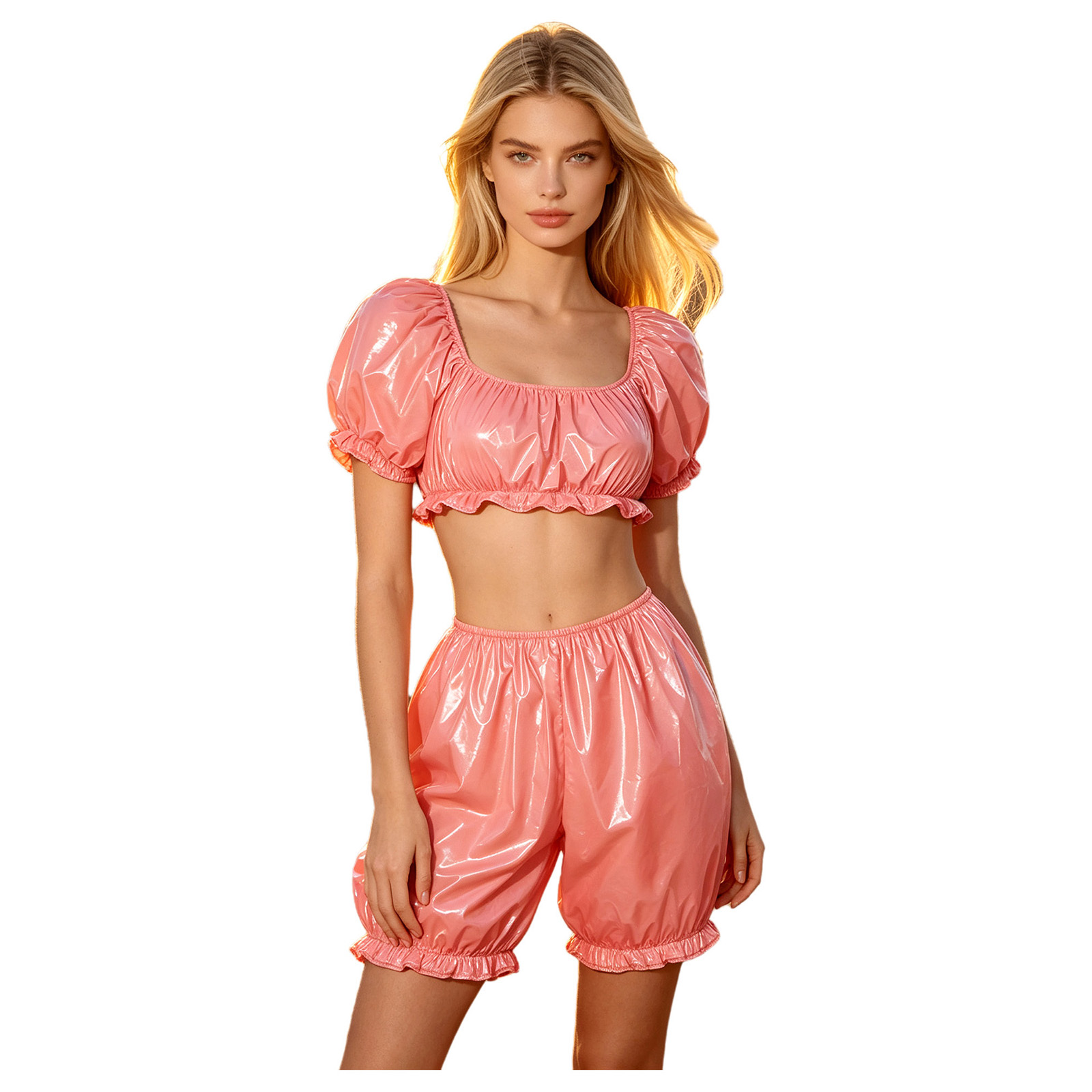 Dames Wetlook PU Leder Clubkle - Summer Clothing Sets recensie en prijs