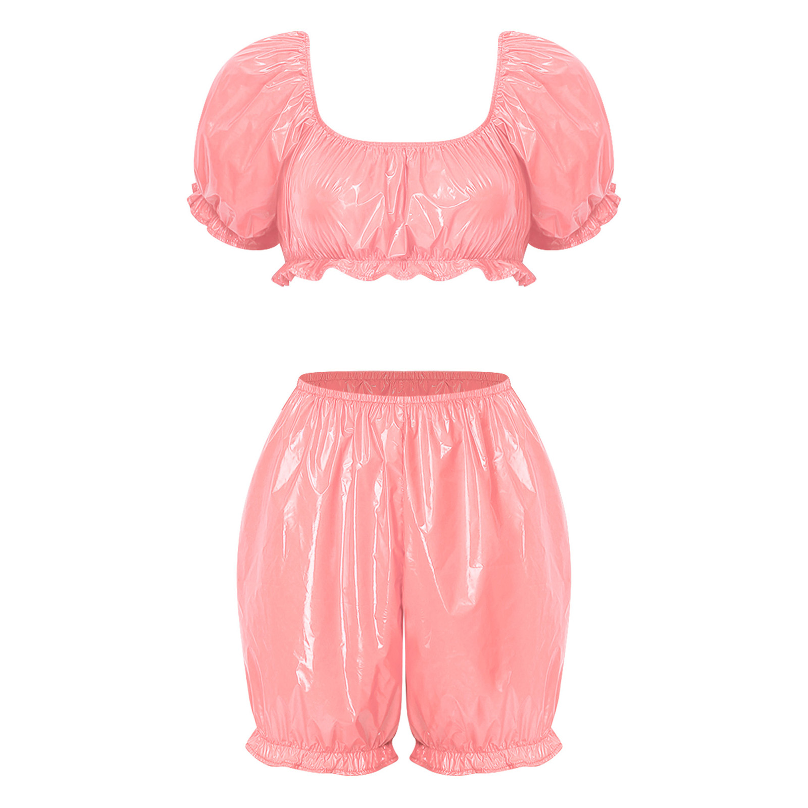 Dames Wetlook PU Leder Clubkle - Summer Clothing Sets recensie en prijs
