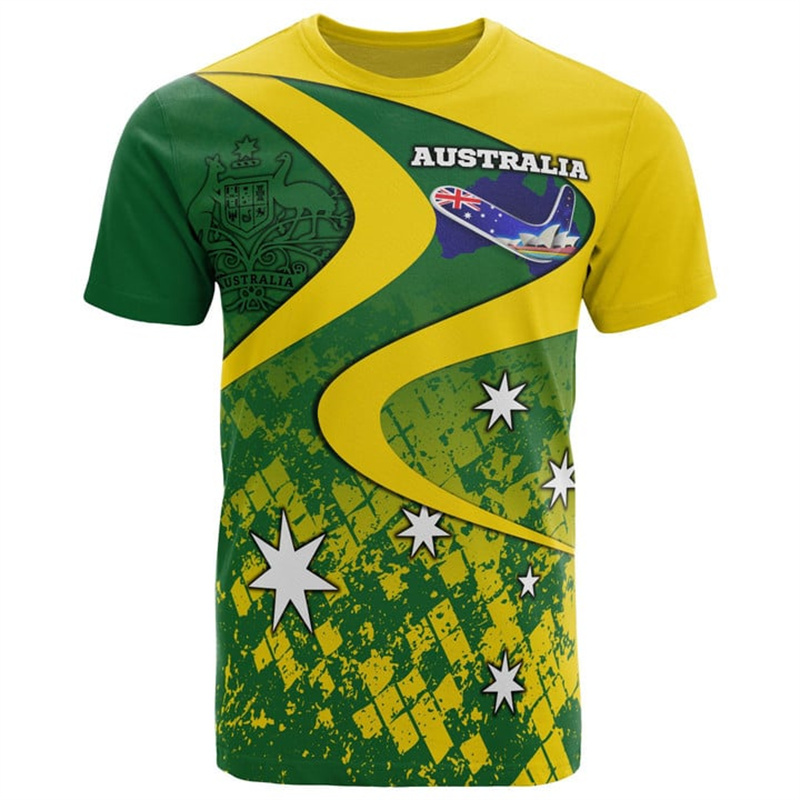 3D Print Australië Vlag T-shir - Summer Clothing Australia recensie en prijs