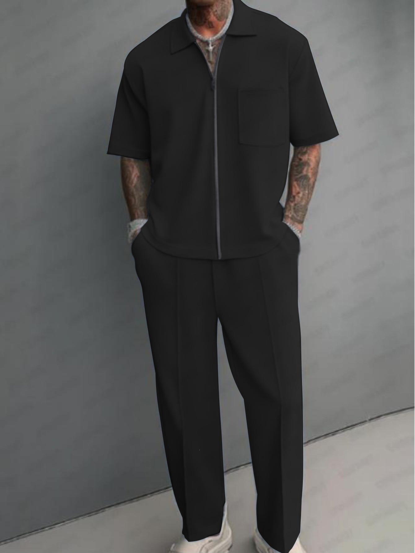 Heren 2-delige outfit, half-ri - Summer Clothing Outfits recensie en prijs